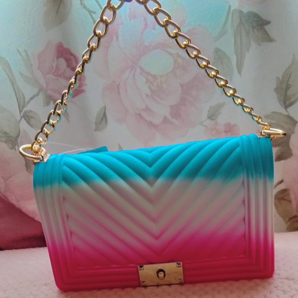 Gradient Pink and Blue Chain Bag